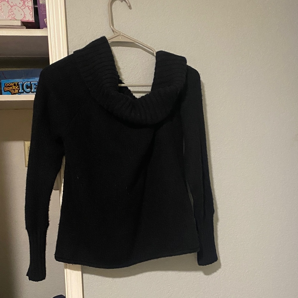 So Black Cowl Neck Women's Sweater